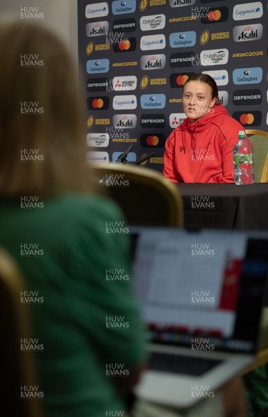 210825 - Wales Women Rugby World Cup Media Conference - Lleucu George during a Wales media conference ahead of their first Women’s Rugby World Cup match against Scotland