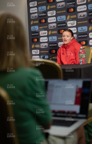 210825 - Wales Women Rugby World Cup Media Conference - Lleucu George during a Wales media conference ahead of their first Women’s Rugby World Cup match against Scotland