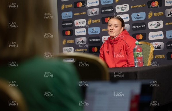 210825 - Wales Women Rugby World Cup Media Conference - Lleucu George during a Wales media conference ahead of their first Women’s Rugby World Cup match against Scotland