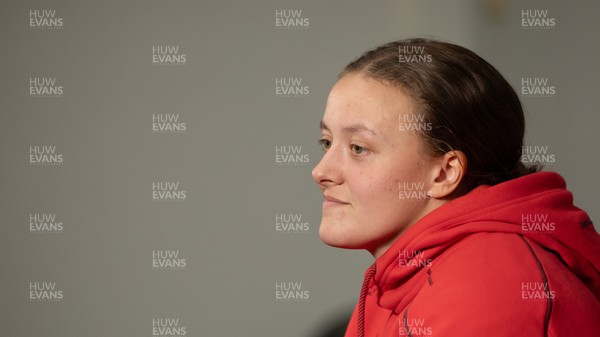 210825 - Wales Women Rugby World Cup Media Conference - Lleucu George during a Wales media conference ahead of their first Women’s Rugby World Cup match against Scotland