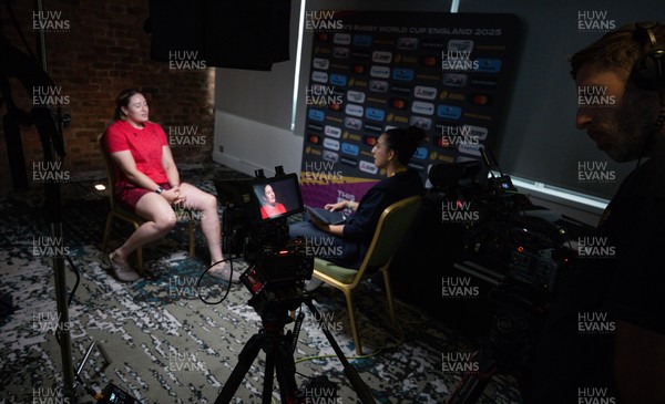 210825 - Wales Women Rugby World Cup Media Conference - Gwen Crabb during a Wales media conference ahead of their first Women’s Rugby World Cup match against Scotland
