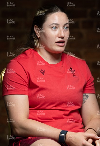 210825 - Wales Women Rugby World Cup Media Conference - Gwen Crabb during a Wales media conference ahead of their first Women’s Rugby World Cup match against Scotland