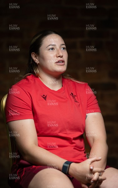 210825 - Wales Women Rugby World Cup Media Conference - Gwen Crabb during a Wales media conference ahead of their first Women’s Rugby World Cup match against Scotland