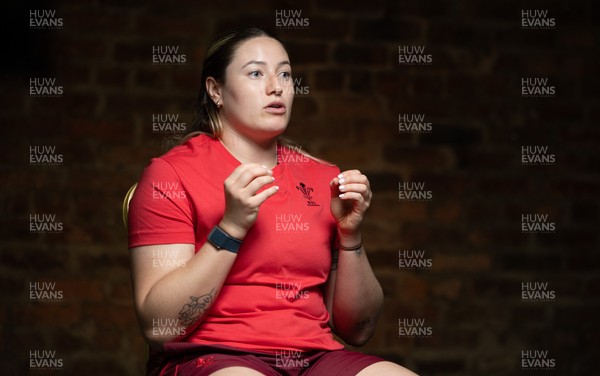 210825 - Wales Women Rugby World Cup Media Conference - Gwen Crabb during a Wales media conference ahead of their first Women’s Rugby World Cup match against Scotland