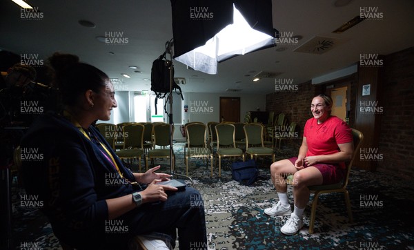 210825 - Wales Women Rugby World Cup Media Conference - Courtney Keight during a Wales media conference ahead of their first Women’s Rugby World Cup match against Scotland