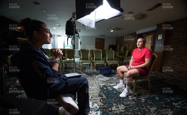 210825 - Wales Women Rugby World Cup Media Conference - Courtney Keight during a Wales media conference ahead of their first Women’s Rugby World Cup match against Scotland