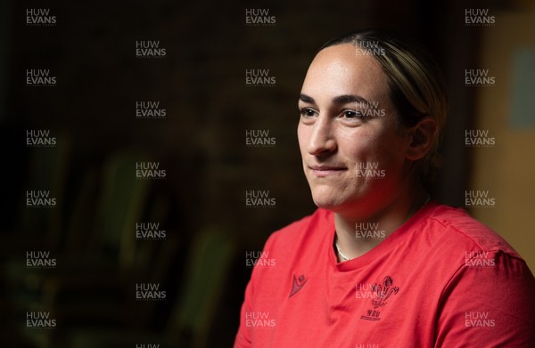 210825 - Wales Women Rugby World Cup Media Conference - Courtney Keight during a Wales media conference ahead of their first Women’s Rugby World Cup match against Scotland
