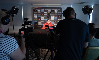 260825 - Wales Women Rugby World Cup Media Conference - Gwen Crabb during a Wales media conference ahead of their Women’s Rugby World Cup match against Canada