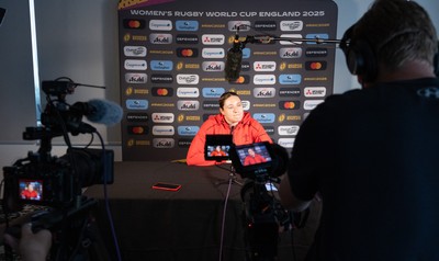 260825 - Wales Women Rugby World Cup Media Conference - Gwen Crabb during a Wales media conference ahead of their Women’s Rugby World Cup match against Canada