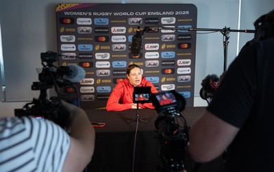 260825 - Wales Women Rugby World Cup Media Conference - Gwen Crabb during a Wales media conference ahead of their Women’s Rugby World Cup match against Canada