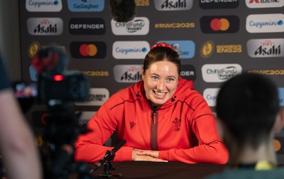 260825 - Wales Women Rugby World Cup Media Conference - Gwen Crabb during a Wales media conference ahead of their Women’s Rugby World Cup match against Canada