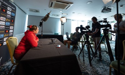 260825 - Wales Women Rugby World Cup Media Conference - Gwen Crabb during a Wales media conference ahead of their Women’s Rugby World Cup match against Canada