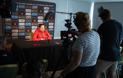 260825 - Wales Women Rugby World Cup Media Conference - Gwen Crabb during a Wales media conference ahead of their Women’s Rugby World Cup match against Canada