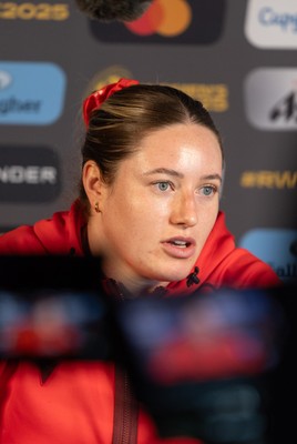 260825 - Wales Women Rugby World Cup Media Conference - Gwen Crabb during a Wales media conference ahead of their Women’s Rugby World Cup match against Canada