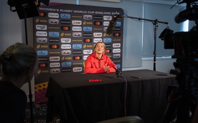 260825 - Wales Women Rugby World Cup Media Conference - Georgia Evans during a Wales media conference ahead of their Women’s Rugby World Cup match against Canada