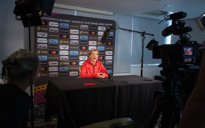260825 - Wales Women Rugby World Cup Media Conference - Georgia Evans during a Wales media conference ahead of their Women’s Rugby World Cup match against Canada