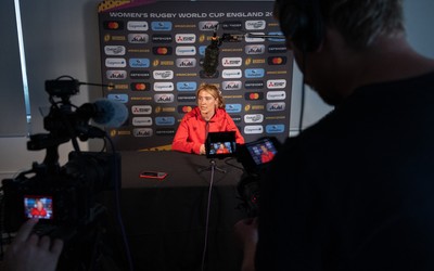 260825 - Wales Women Rugby World Cup Media Conference - Georgia Evans during a Wales media conference ahead of their Women’s Rugby World Cup match against Canada