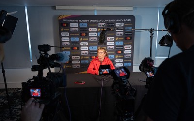 260825 - Wales Women Rugby World Cup Media Conference - Georgia Evans during a Wales media conference ahead of their Women’s Rugby World Cup match against Canada