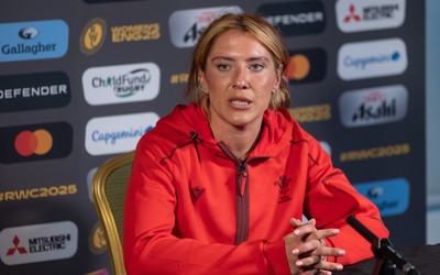 260825 - Wales Women Rugby World Cup Media Conference - Georgia Evans during a Wales media conference ahead of their Women’s Rugby World Cup match against Canada
