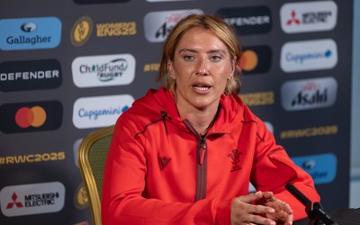 260825 - Wales Women Rugby World Cup Media Conference - Georgia Evans during a Wales media conference ahead of their Women’s Rugby World Cup match against Canada