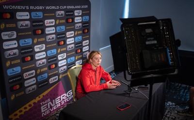 260825 - Wales Women Rugby World Cup Media Conference - Georgia Evans during a Wales media conference ahead of their Women’s Rugby World Cup match against Canada