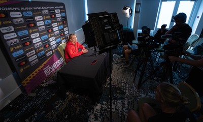 260825 - Wales Women Rugby World Cup Media Conference - Georgia Evans during a Wales media conference ahead of their Women’s Rugby World Cup match against Canada