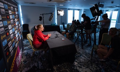 260825 - Wales Women Rugby World Cup Media Conference - Georgia Evans during a Wales media conference ahead of their Women’s Rugby World Cup match against Canada