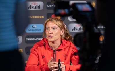 260825 - Wales Women Rugby World Cup Media Conference - Georgia Evans during a Wales media conference ahead of their Women’s Rugby World Cup match against Canada