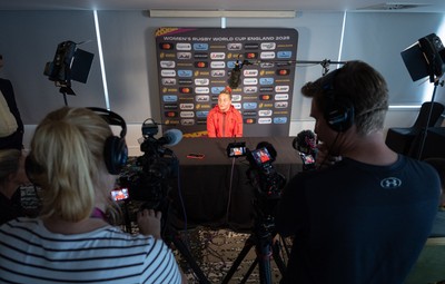 260825 - Wales Women Rugby World Cup Media Conference - Molly Reardon during a Wales media conference ahead of their Women’s Rugby World Cup match against Canada