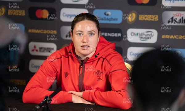260825 - Wales Women Rugby World Cup Media Conference - Gwen Crabb during a Wales media conference ahead of their Women’s Rugby World Cup match against Canada
