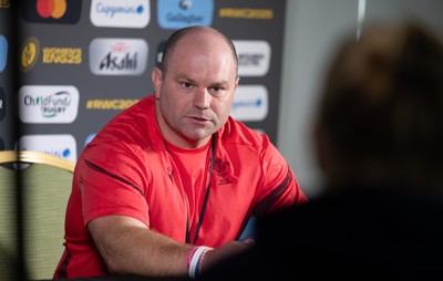 280825 - Wales Women Rugby World Cup Media Conference - Sean Lynn, Wales Women head coach during a Wales media conference ahead of their Women’s Rugby World Cup match against Canada