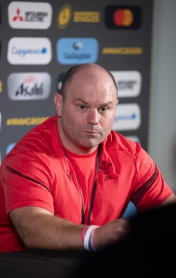 280825 - Wales Women Rugby World Cup Media Conference - Sean Lynn, Wales Women head coach during a Wales media conference ahead of their Women’s Rugby World Cup match against Canada