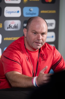 280825 - Wales Women Rugby World Cup Media Conference - Sean Lynn, Wales Women head coach during a Wales media conference ahead of their Women’s Rugby World Cup match against Canada