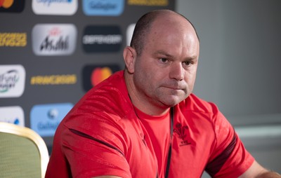 280825 - Wales Women Rugby World Cup Media Conference - Sean Lynn, Wales Women head coach during a Wales media conference ahead of their Women’s Rugby World Cup match against Canada