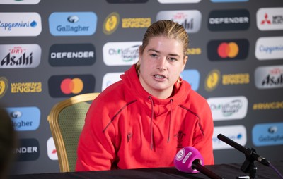 280825 - Wales Women Rugby World Cup Media Conference - Bethan Lewis during a Wales media conference ahead of their Women’s Rugby World Cup match against Canada