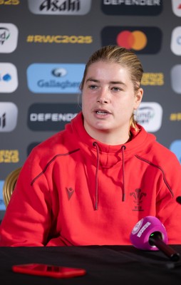 280825 - Wales Women Rugby World Cup Media Conference - Bethan Lewis during a Wales media conference ahead of their Women’s Rugby World Cup match against Canada