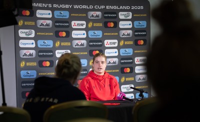 280825 - Wales Women Rugby World Cup Media Conference - Bethan Lewis during a Wales media conference ahead of their Women’s Rugby World Cup match against Canada
