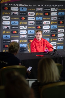 280825 - Wales Women Rugby World Cup Media Conference - Bethan Lewis during a Wales media conference ahead of their Women’s Rugby World Cup match against Canada