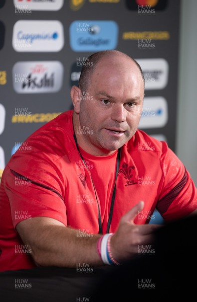 280825 - Wales Women Rugby World Cup Media Conference - Sean Lynn, Wales Women head coach during a Wales media conference ahead of their Women’s Rugby World Cup match against Canada