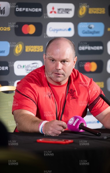 280825 - Wales Women Rugby World Cup Media Conference - Sean Lynn, Wales Women head coach during a Wales media conference ahead of their Women’s Rugby World Cup match against Canada