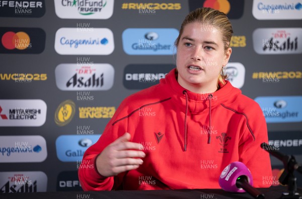 280825 - Wales Women Rugby World Cup Media Conference - Bethan Lewis during a Wales media conference ahead of their Women’s Rugby World Cup match against Canada