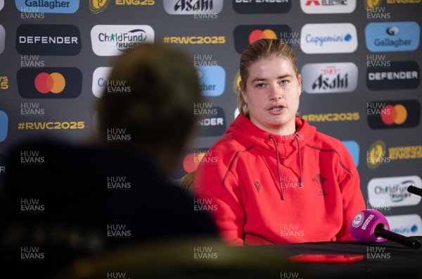 280825 - Wales Women Rugby World Cup Media Conference - Bethan Lewis during a Wales media conference ahead of their Women’s Rugby World Cup match against Canada