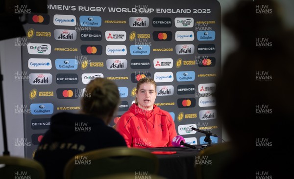 280825 - Wales Women Rugby World Cup Media Conference - Bethan Lewis during a Wales media conference ahead of their Women’s Rugby World Cup match against Canada