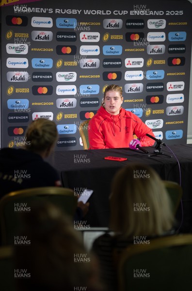 280825 - Wales Women Rugby World Cup Media Conference - Bethan Lewis during a Wales media conference ahead of their Women’s Rugby World Cup match against Canada