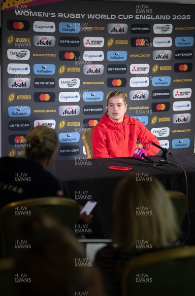 280825 - Wales Women Rugby World Cup Media Conference - Bethan Lewis during a Wales media conference ahead of their Women’s Rugby World Cup match against Canada