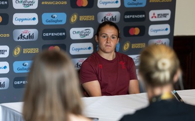 020925 - Wales Women RWC Media Conference - Kayleigh Powell of Wales during a media conference ahead of their final Women’s Rugby World Cup match against Fiji
