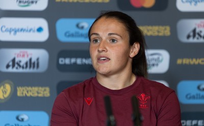 020925 - Wales Women RWC Media Conference - Kayleigh Powell of Wales during a media conference ahead of their final Women’s Rugby World Cup match against Fiji
