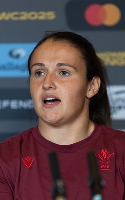 020925 - Wales Women RWC Media Conference - Kayleigh Powell of Wales during a media conference ahead of their final Women’s Rugby World Cup match against Fiji