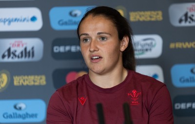 020925 - Wales Women RWC Media Conference - Kayleigh Powell of Wales during a media conference ahead of their final Women’s Rugby World Cup match against Fiji