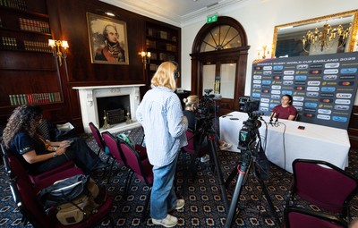 020925 - Wales Women RWC Media Conference - Kayleigh Powell of Wales during a media conference ahead of their final Women’s Rugby World Cup match against Fiji